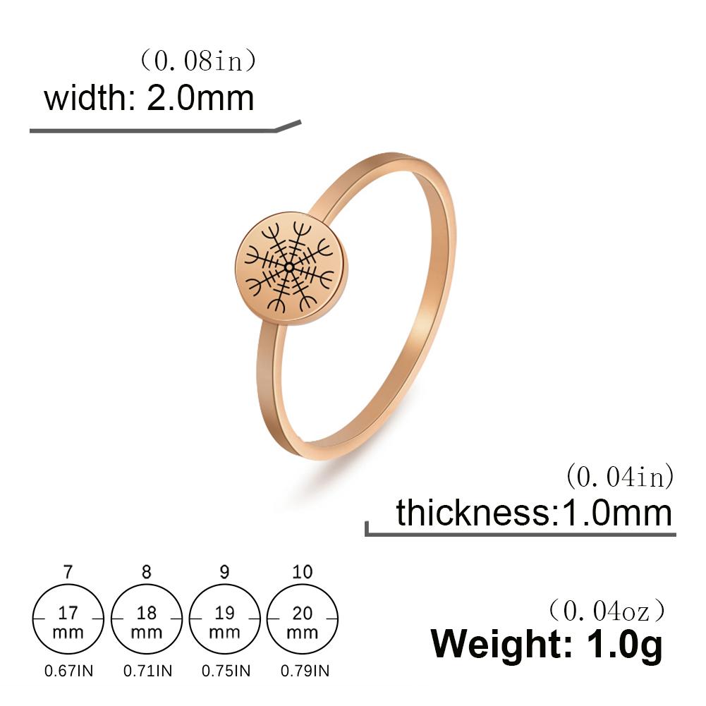 Compass Helm of Awe Ring Stainless Steel Gold Women Rings Aegishjalmur Nordic Amulet Jewelry Gift for Lover