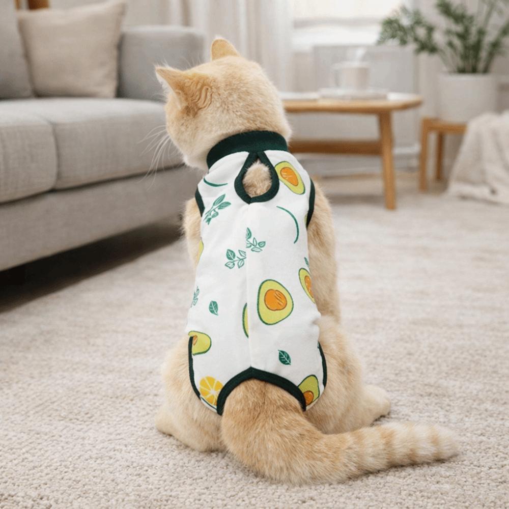 Fruit Printed Cat Sterilization Suit High Elasticity Cat Jumpsuit Pet Weaning Suit  Pet Care