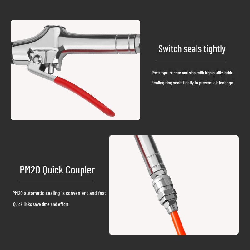 Pneumatic Air Duster Gun with High-Pressure Blow Pipe