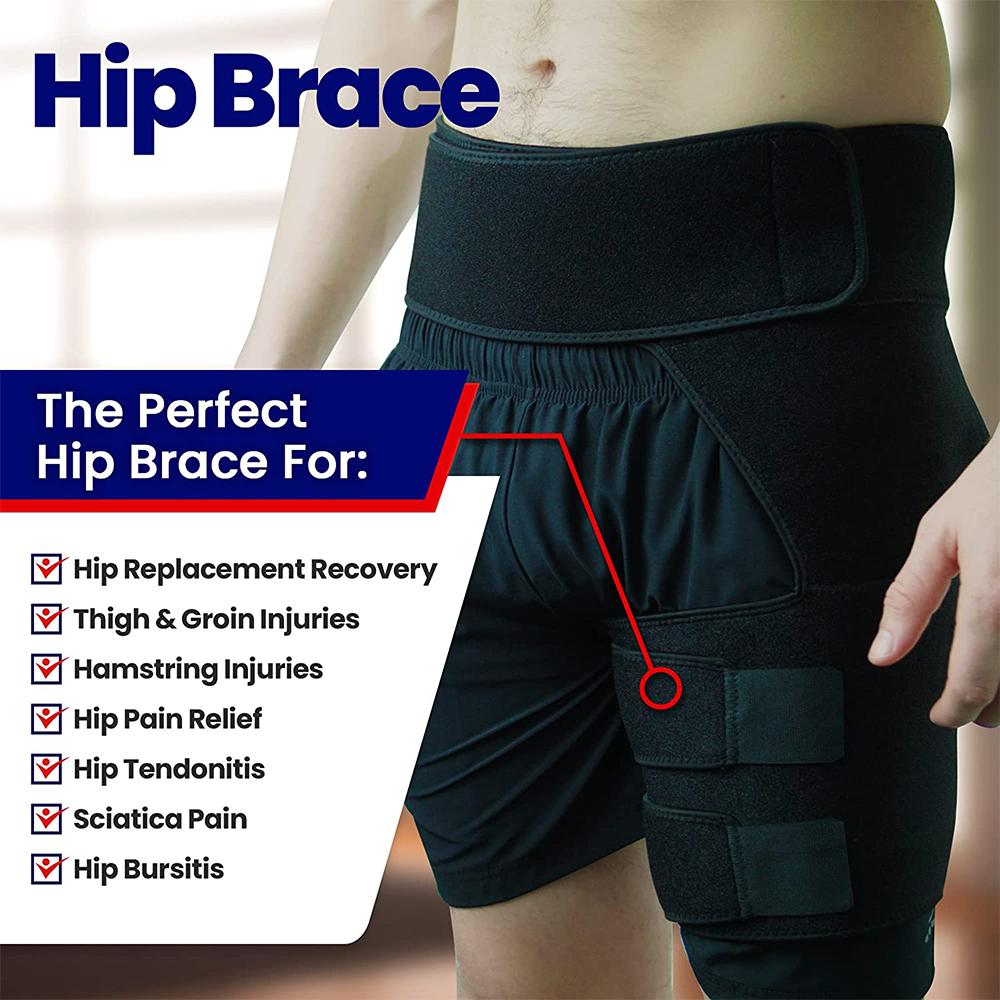 Hip Brace Compression Sleeve For Pain Relief Support Thigh Hamstring Groin Sciatica Muscle Strains