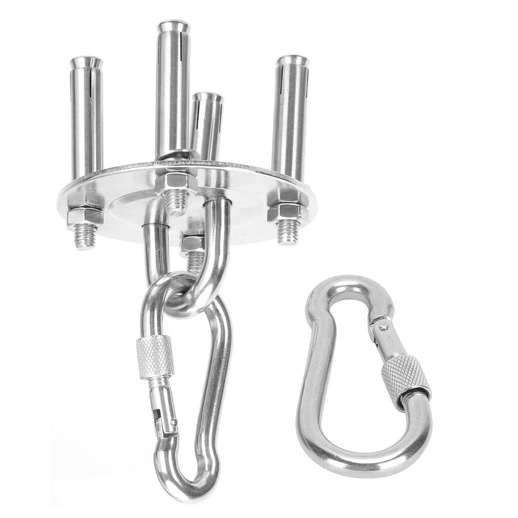 Edelstahl Hängematten Befestigungsset Schaukel Aufhängeset Deckenmontageplatte Karabinerhaken