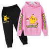 Kinder Freizeit Anime Pikachus Hoodie Set Frühling Herbst 3-14J Jungen Kleidung Mädchen