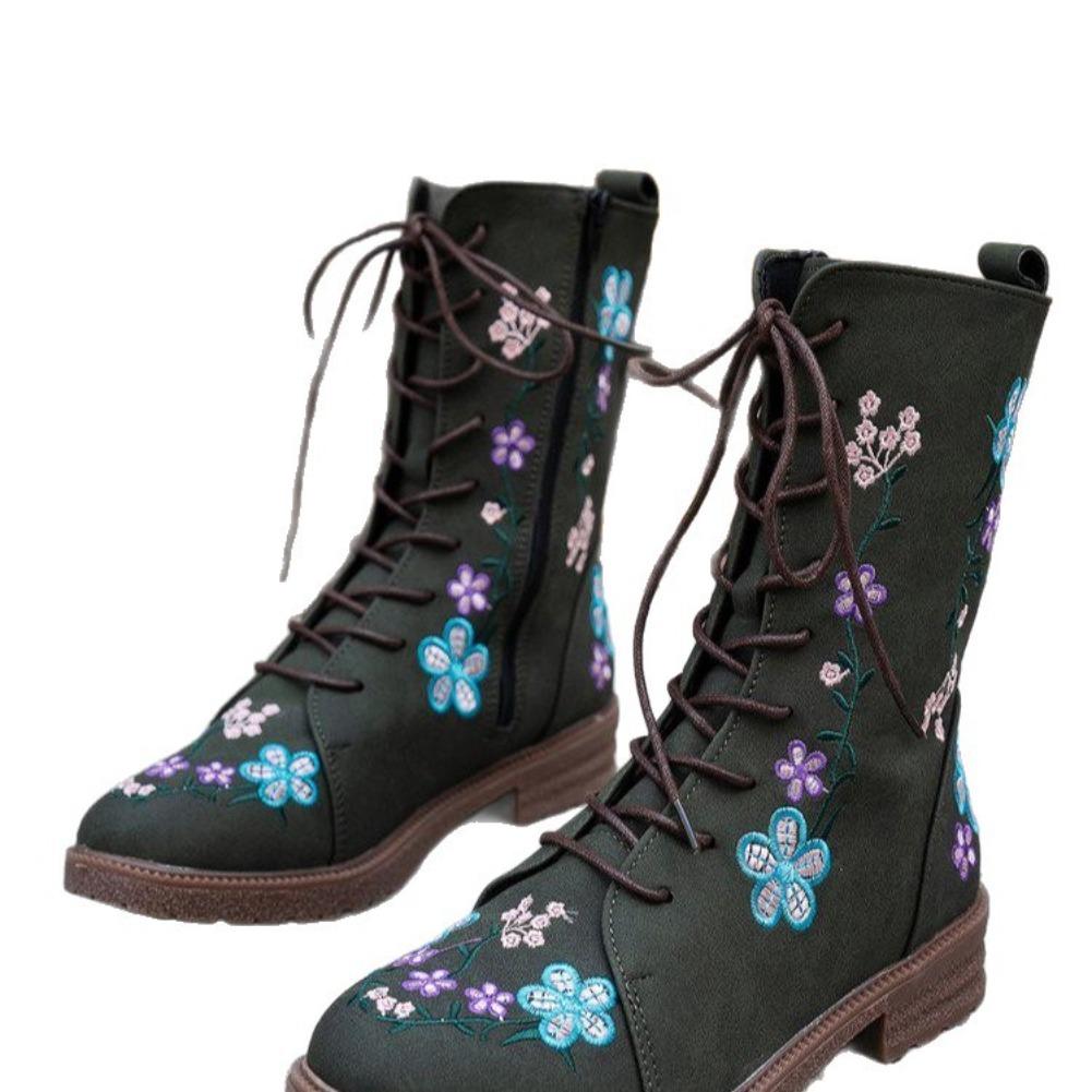 Fashion New Autumn Winter Fashionable Versatile High Tube Square Heel Women's Boots Side Zipper Round Toe Casual Comfortable Short Boots