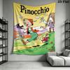 Arazzo Vintage a Fumetti di Pinocchio, Stampa Classica della Fiaba Appeso a Parete per Camera da Letto Soggiorno Decorazione della Casa
