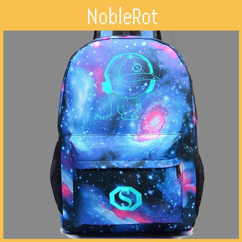 Music To Listening People Prints Luminous Backpack Colorful Schoolbag Unisex Bag
