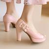 Zapatos de Tacón Alto para Mujer 2025 Nueva Moda Primavera con Lazo Peep Toe Pumps Elegantes Rosa Blanco Nude de Tacón Zapatos OL Oficina Boda