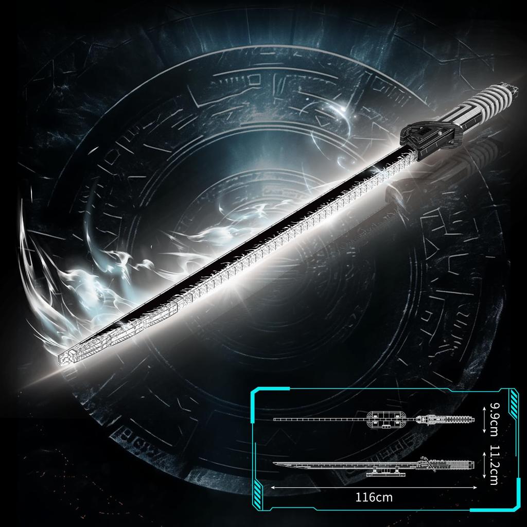 Mold King 10138 Technik Darksaber Building Blocks Set, MOC Light Sword Model Building Blocks, Light and Rechargeable Role-Playing Toy for Kids and