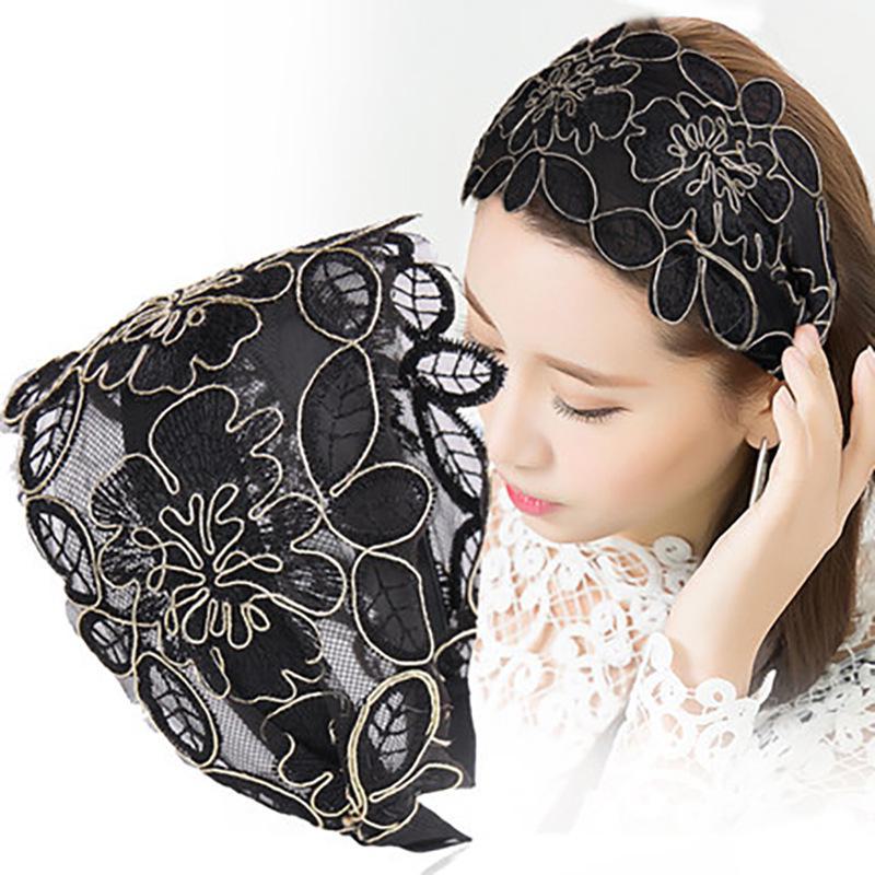 

Нескользящая повязка на голову с широкими полями и зубцами в этническом стиле для женщин, скрывает седые волосы, добавляет нотку элегантности. чёрный