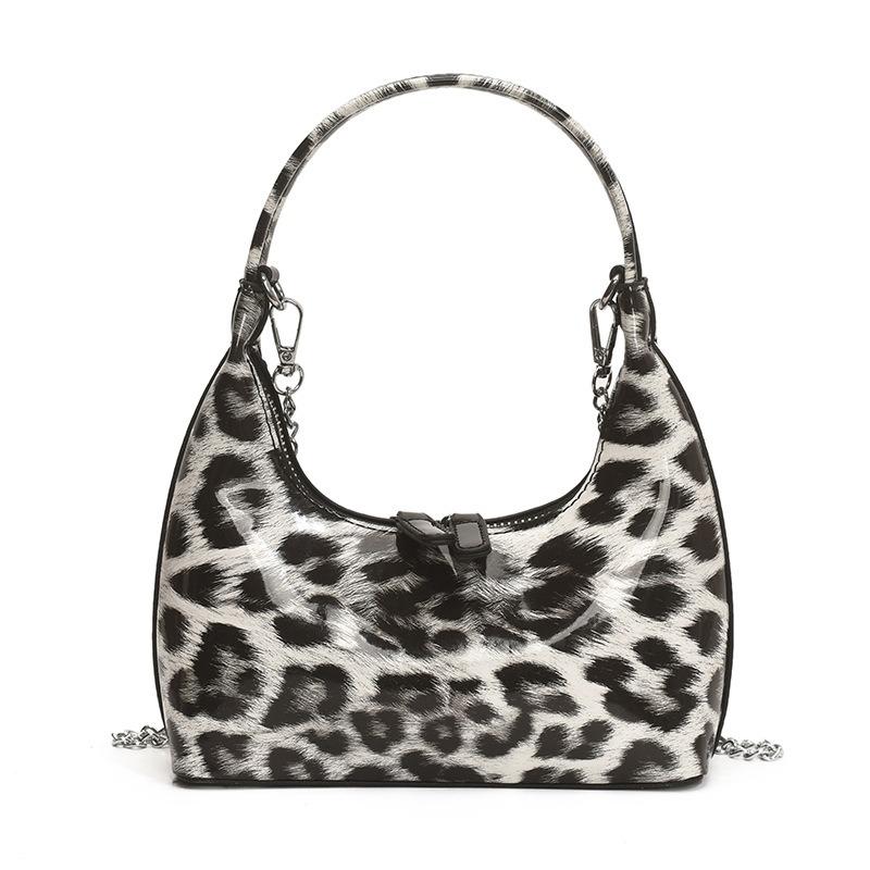 Retro leopard print shoulder bag trendy fashion underarm bag niche high-end textured women's messenger bag