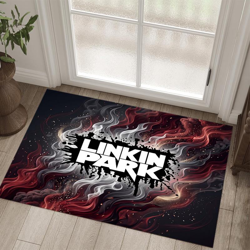 Linkin Park Design Crystal Velvet Carpet Cozy Non?Slip Printed Rug For Bedroom Living Room Entrance