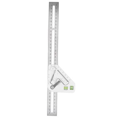 Woodworking Triangle Ruler Silver Flexible Wear Resistance Triangle Ruler with Bubble Level