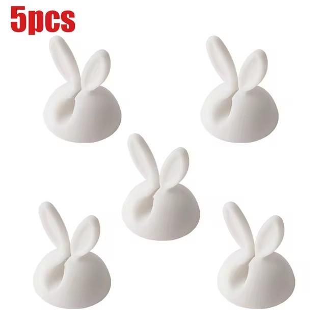 Cute Rabbit Ear Cable Manager Desktop Car Dashboard Charger Cables Clasp Clip Desk Line Organizer Bunny Ear Winder Holder