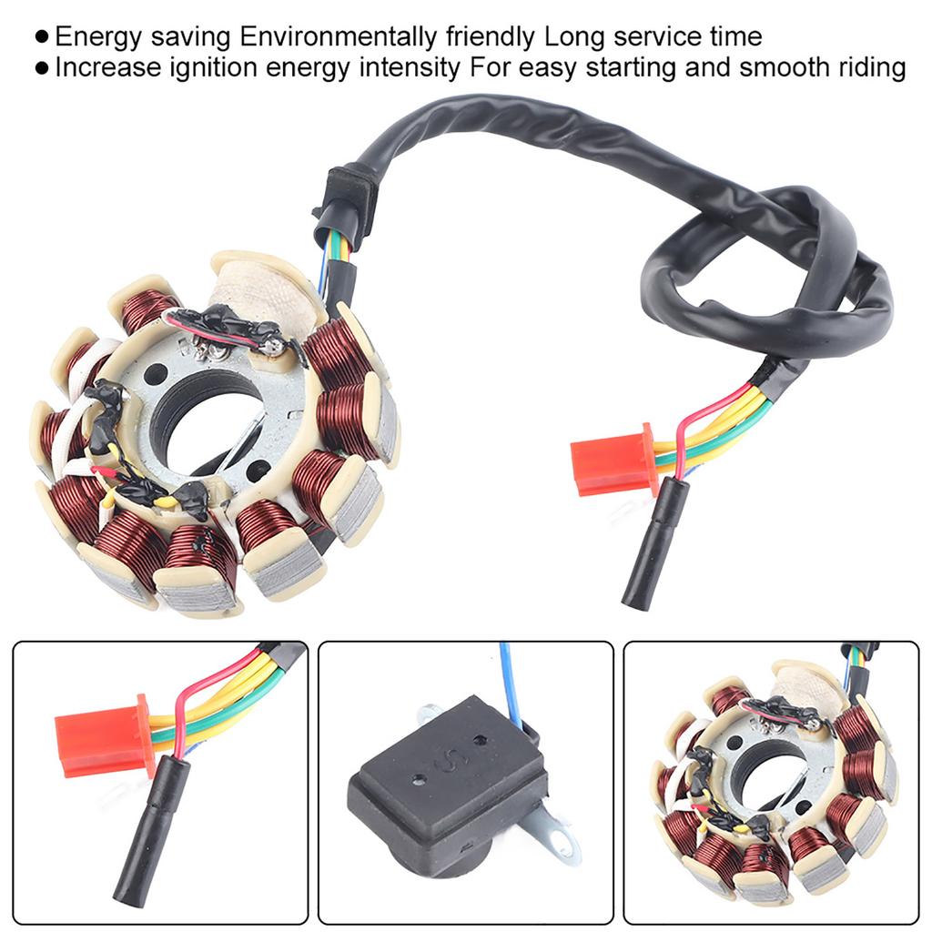 Estator de gerador magneto de bobinas de 11 polos adequado para motores de scooter Gy6 de 150 cc