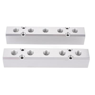 2 Pcs Air Manifold 5 Way 7 Port 1 4 Inch NPT Output 1 2 Inch NPT Supply Port Pneumatic Manifold Air Distribution Block
