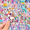 50pcs Cartoon Cute Rainbow Unicorn Stickers Pack for Scrapbooking Laptop Travel Luggage Laptop Wall Car Decoration Decal