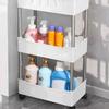 Slim Rolling Storage Cart Mobile Bathroom Kitchen Organizers Multi Layer Shelving Unit For Delicate Living Spaces