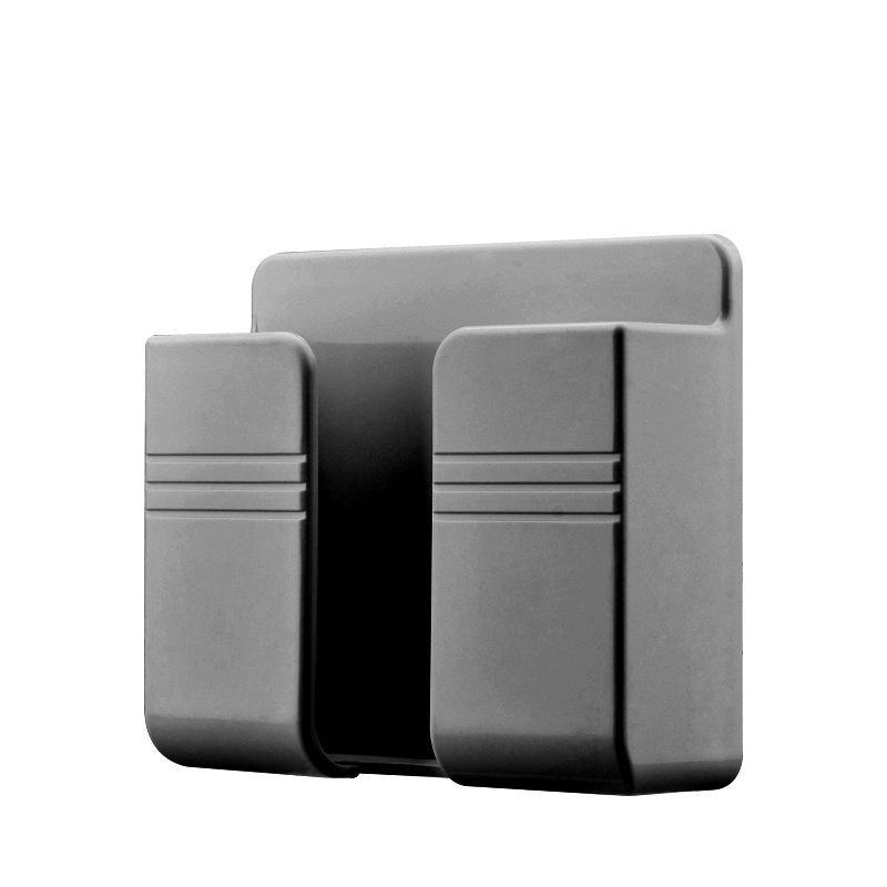 

Настенный самоклеящийся кронштейн для зарядки телефона и держатель пульта дистанционного управления серый