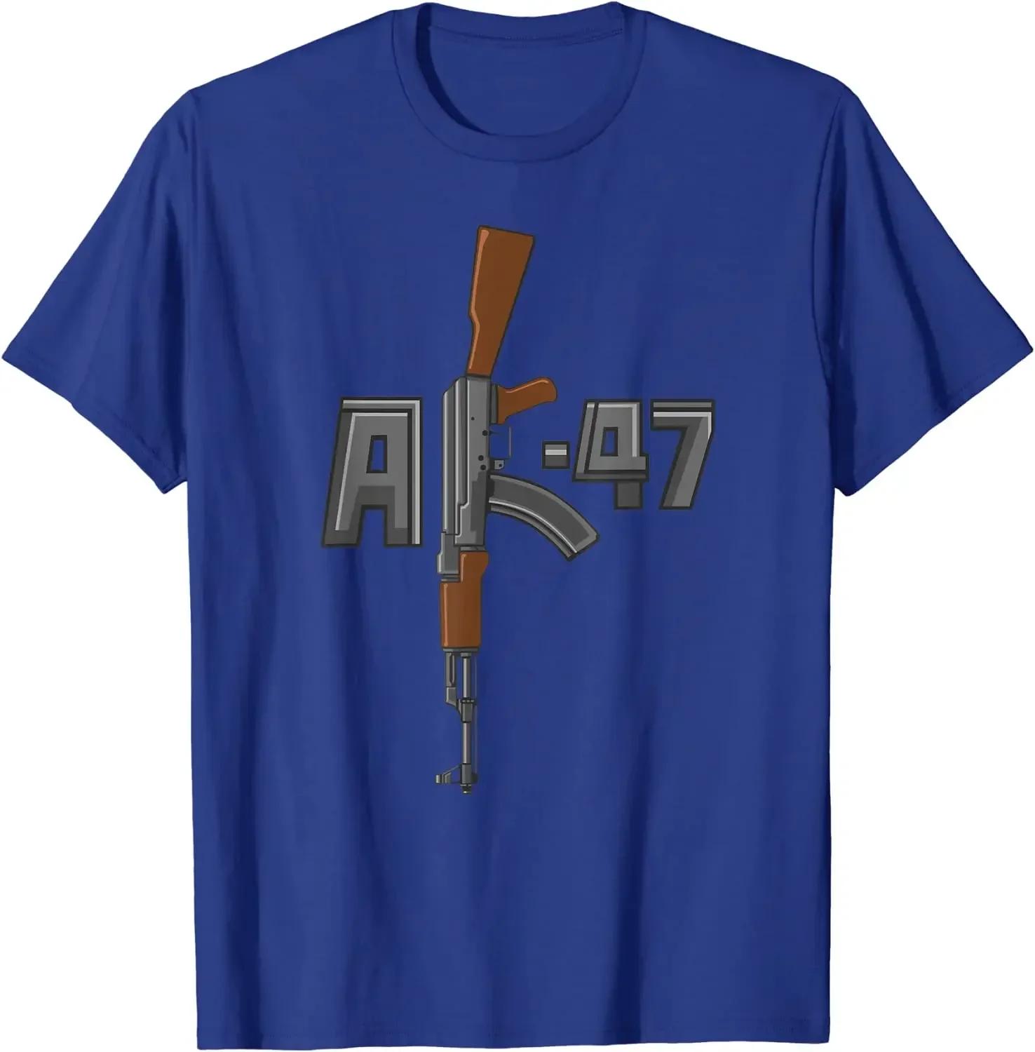 AK47 Assault Rifle Gun K Font AK47 Gun Owner TShirt 100 Cotton ONeck Summer Short Sleeve Casual Mens Tshirt Size S3XL S