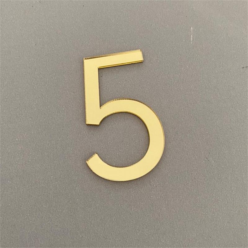3D Self-adhesive Waterproof Plating House Number 0 To 9 Modern Gold Digits House Number Door Plate Address Outdoor Door Number