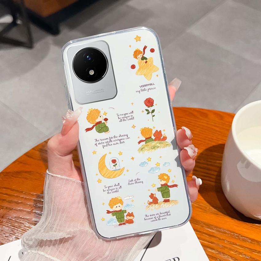 For Vivo Y02 Y02A Y02S Y10 Y11 Y12 Y12a Y13 Y15 Y15a Y16 Y17 Y19 Clear TPU Case Ocean Whale Pattern Anti Drop Back Cover For Vivo Silicone Phone Shell