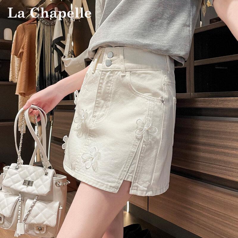 La Chapelle Women s High-Waist Denim Mini Skirt L
