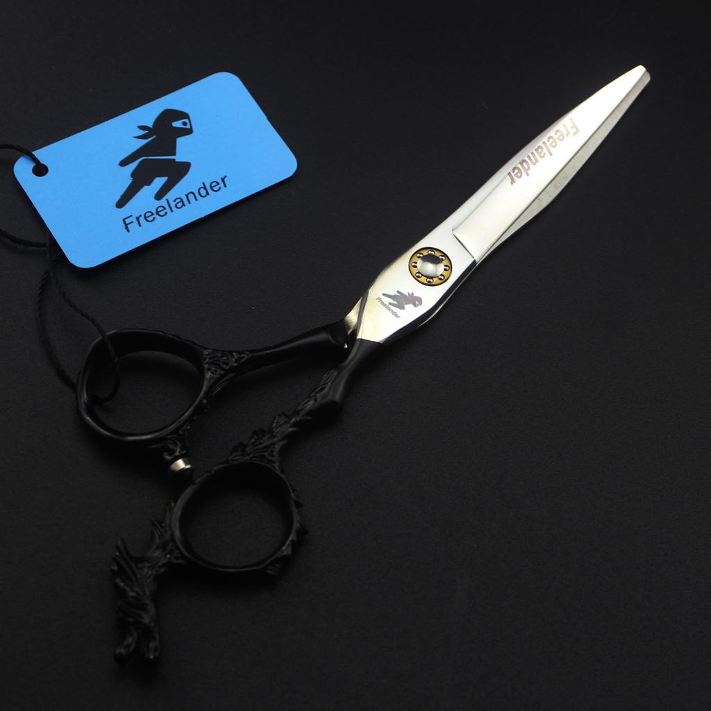 6.0 Inch Black Handle Sword Type, Tail Dragon Handle Hair Scissors, Hair Scissors, Flat Scissors, Tooth Scissors, Thin Scissors