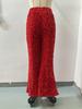 Women's Waist-Slimming Sequin Wide-Leg Pants - Summer Fashion, European & American Style