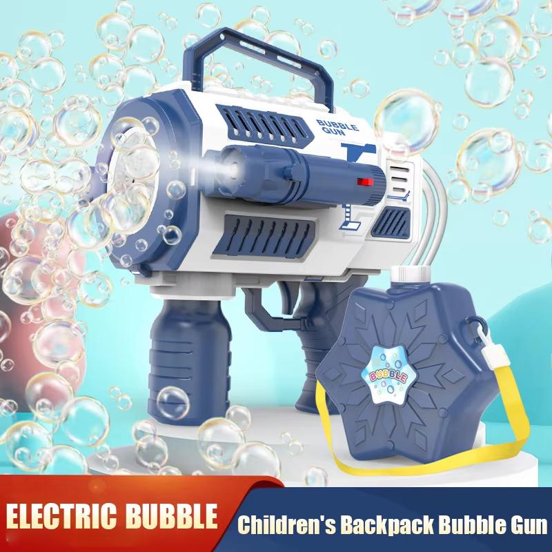 Outdoor Fun Sports Toys Automa Bubble Machine for Kids Luminescence Bubble Gun Rocket Launcher Children Soap Bubble Maker Summer