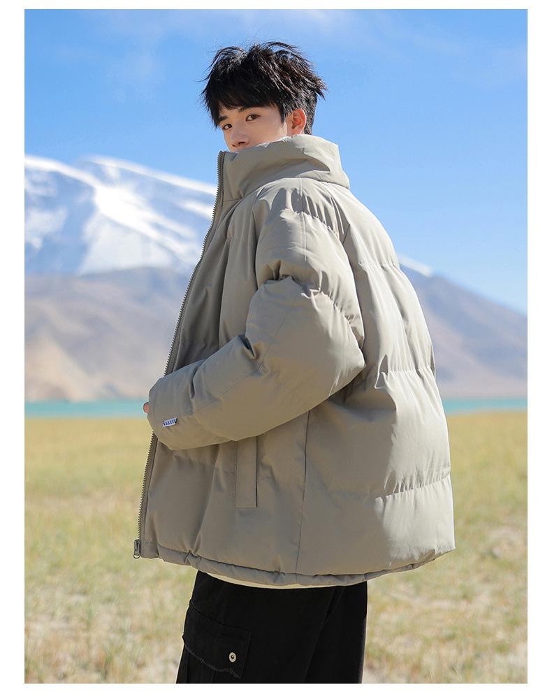Men's 2025 Lambswool Cotton Padded Jacket - Velvet-Lined, Thick Stand Collar, Winter Warmth & Cold Protection
