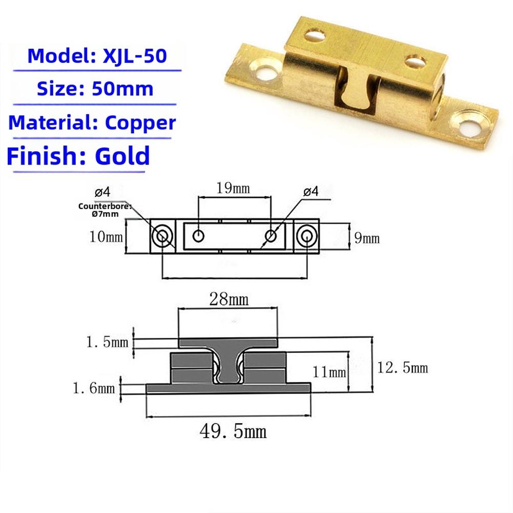 4pcs Copper Cabinet Door Bead Buckle with Dual Spring Tension System and Steel Ball Reinforcement for Durability
