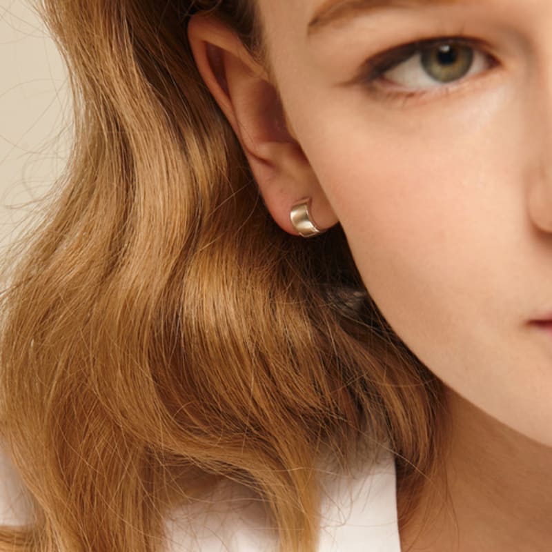 Murmur [925silver]Petit Flat Hoop Earring