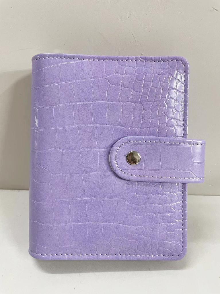 A7 Crocodile Black Pink Color 6 Ring Binder PU Clip-on Notebook Leather Loose Leaf Notebook Cover Notebooks Journal Stationery