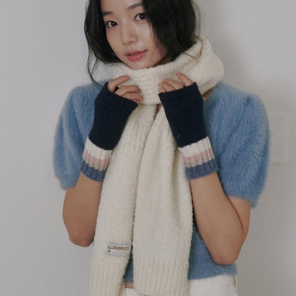 ALLINCOMPLETE Bubble Boucle Knit Scarf  6 Colors 