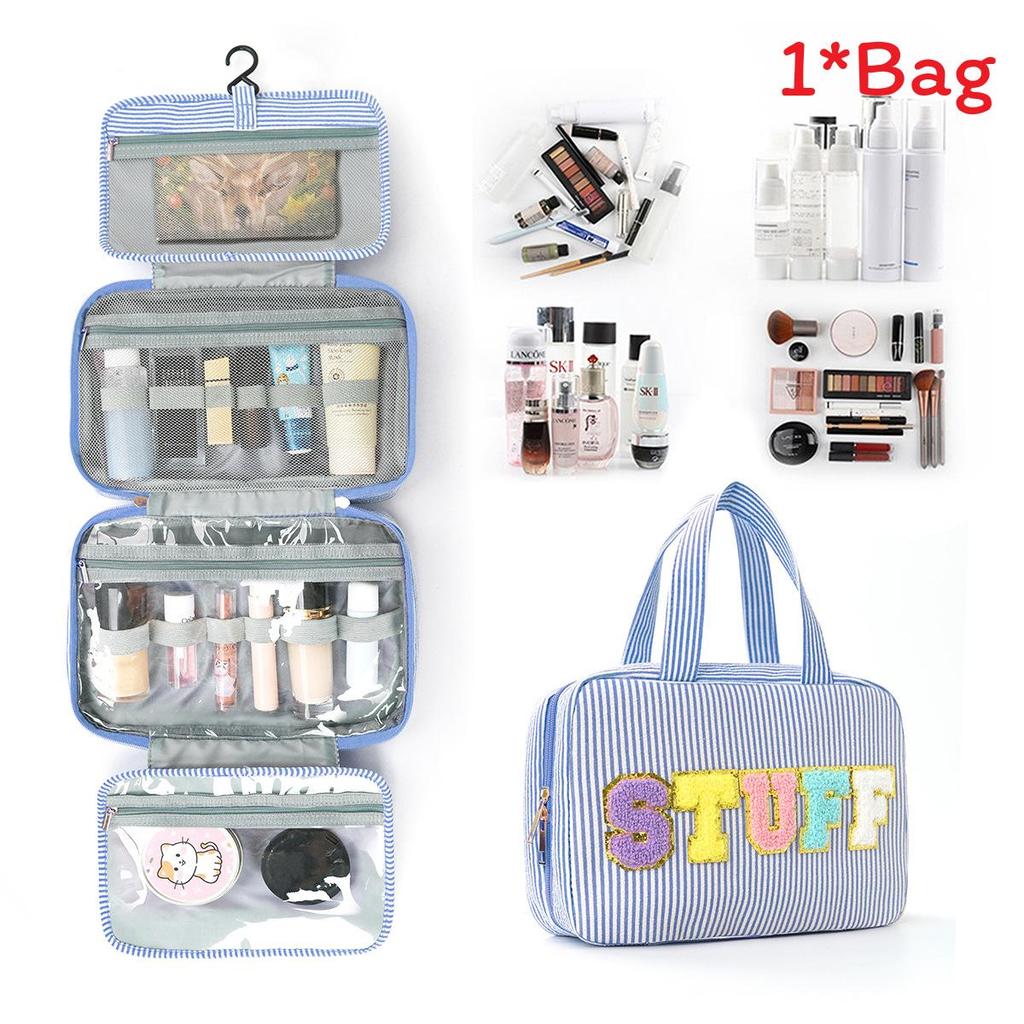 Large Capacity Makeup Bag With Dry Wet Separation For Travel And Daily Use