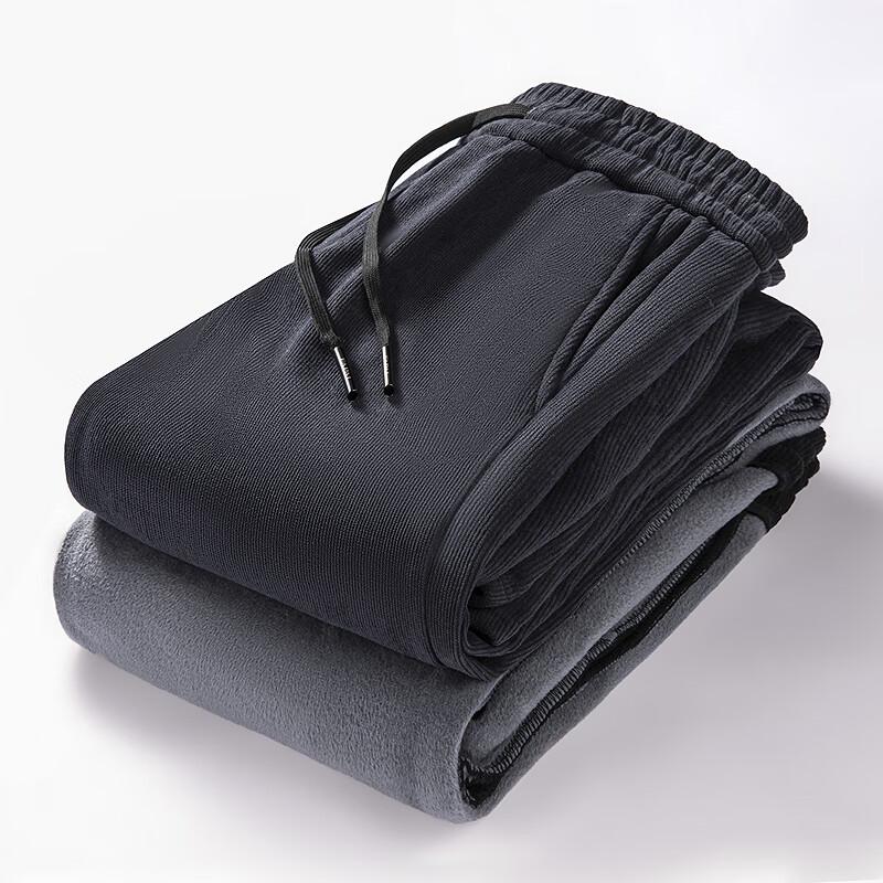 

FAPAI Men s Faux Corduroy Fleece Lined Straight-Leg Drawstring Pants 4XL