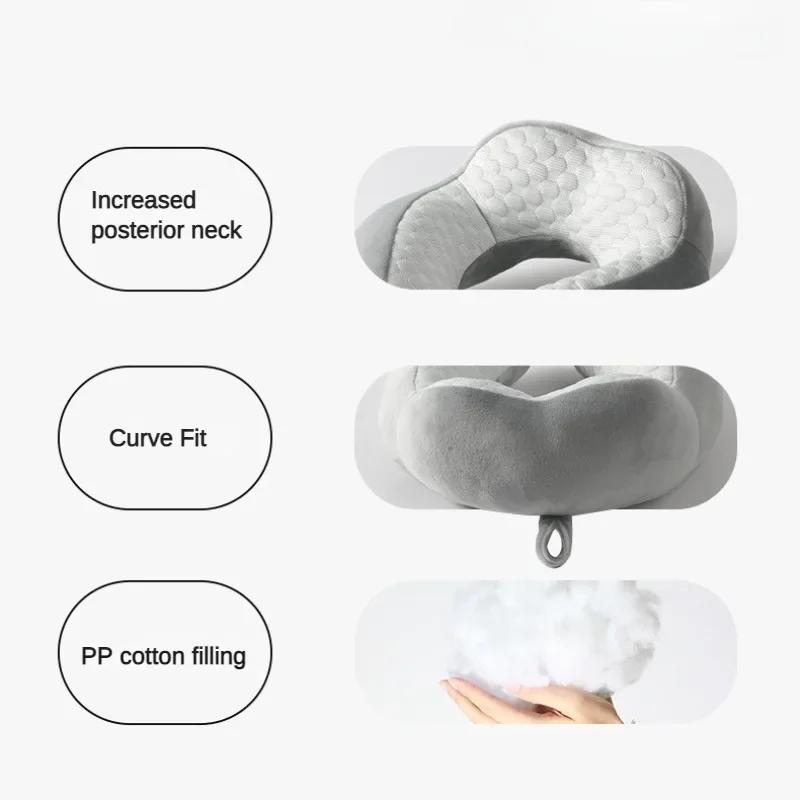 Car Cooling Ice Bean Cartoon U-shaped Pillow Portable Airplane Pillow for Outdoor Travel Hump Neck Pillow for Office Napping