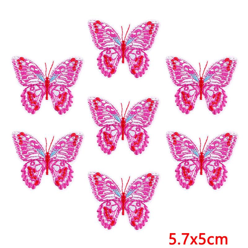 10PCS Wholesale Pink Bow Crown Lips Embroidery Patches For Clothing DIY Thermoadhesive Patches On Clothes Iron On Patch Backpack