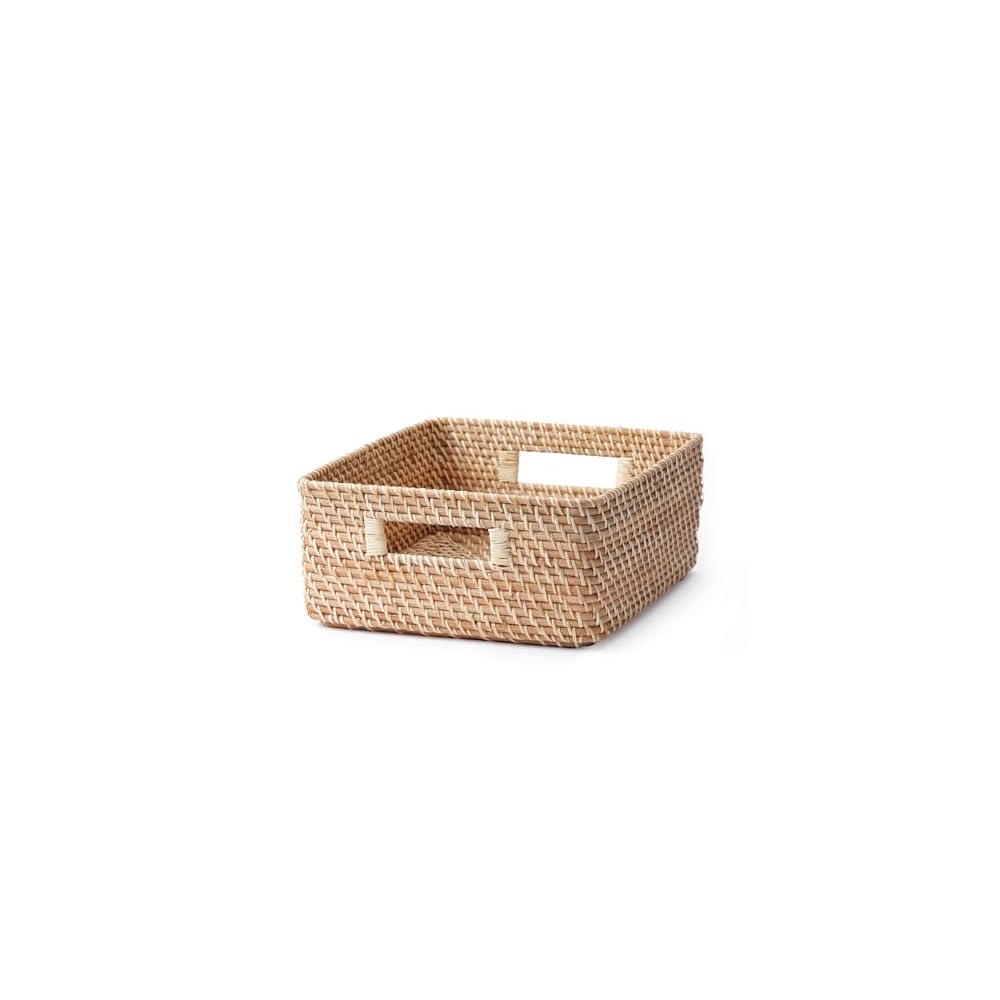 MUJI Stackable Rattan Rectangular Basket - Medium V Approx. W35 X D36 X H16cm 18021833 Basket