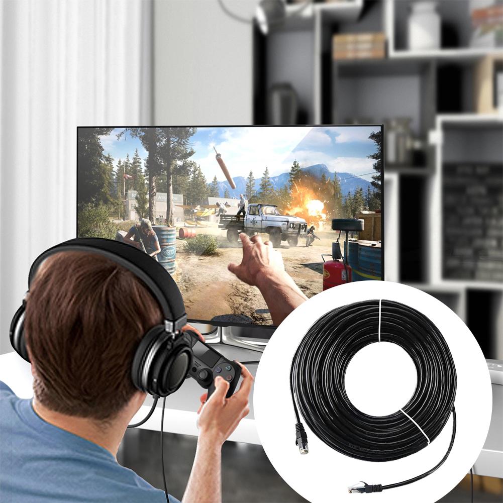 Cat6 Outdoor Ethernet Cable Heavy Duty Double Jackets Internet Cord 394 Inch RJ45 Patch Cable for Computer Router Modem