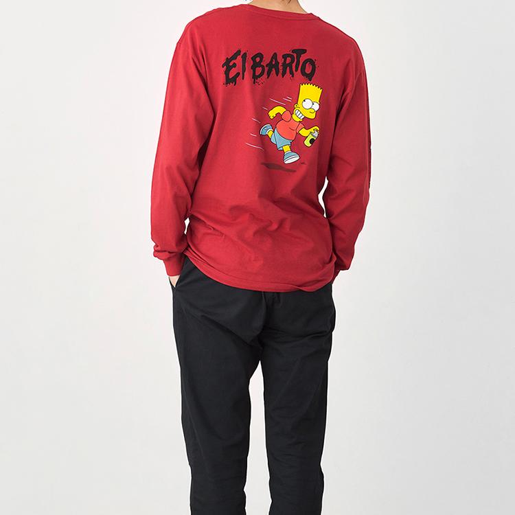 Vans Simpsons Collaboration Long Sleeve T-Shirt Men Tops Red VN0A4RTN17A
