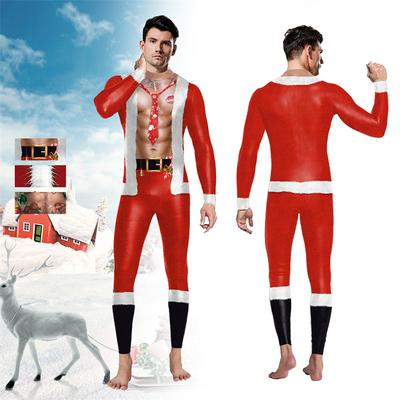 Frauen/Männer Weihnachten Muskel-Druck Cosplay Kostüm Sexy Jumpsuit Body Erwachsener Karneval Party Kleidung monos mujer Xmas
