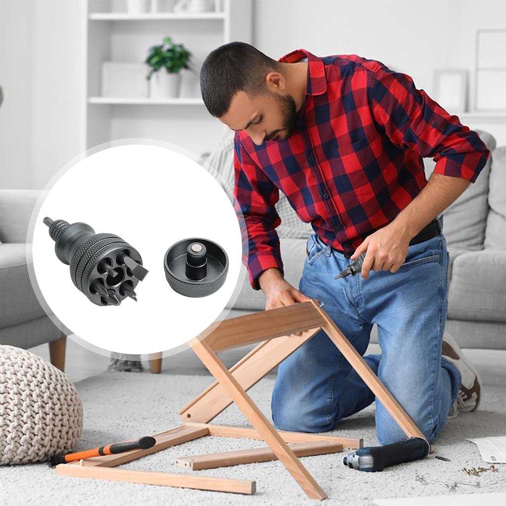 7-in-1 Palm Screwdriver Aluminum Alloy Handle Ratchet Screwdriver Magnetic Screwdriver Multi-Function EDC Tool