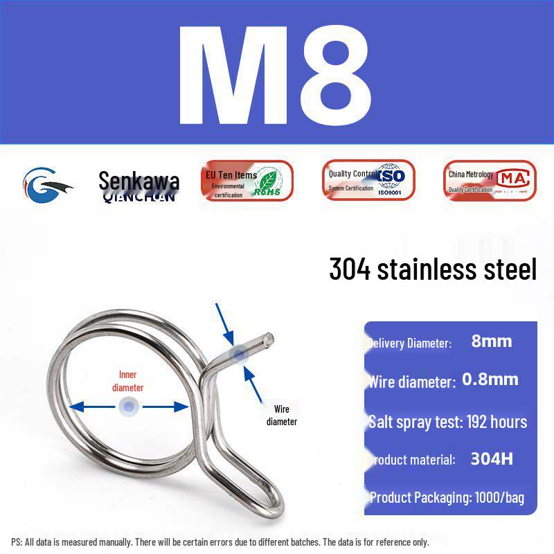 

Stainless Steel Double Wire Quick-Install Spring Clamp for Car Oil/Water Pipes