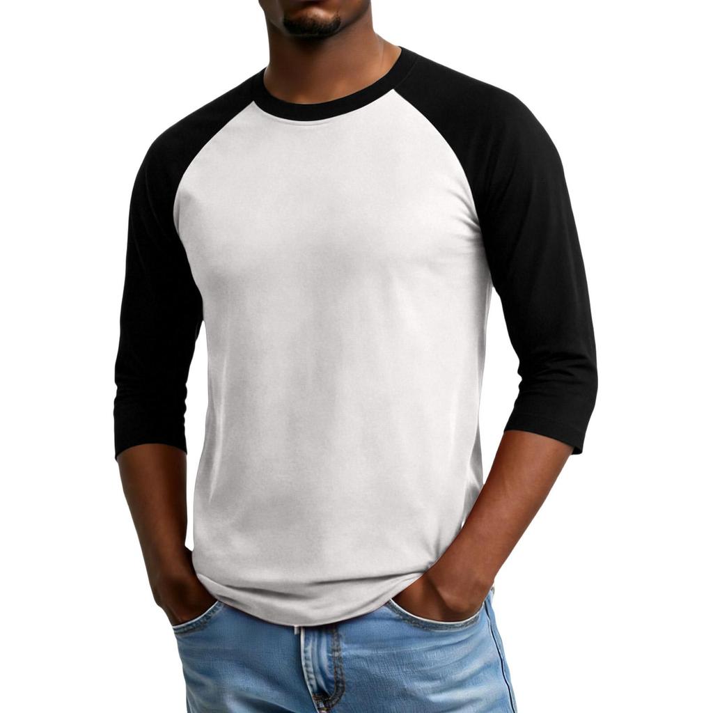 Men's Raglan Sleeve Three,quarter Sleeve Top