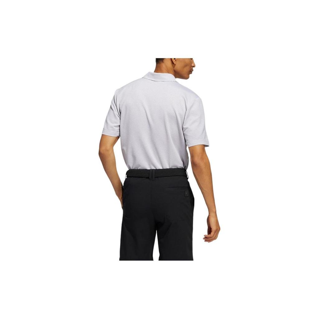 Adidas Striped Logo Casual Sports Short Sleeve Polo Shirt Men Tops Grey HA9167