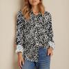 Skjorte for kvinner Bluse med knapp Langermet Uformell Basic skjortekrage Vanlig topp
