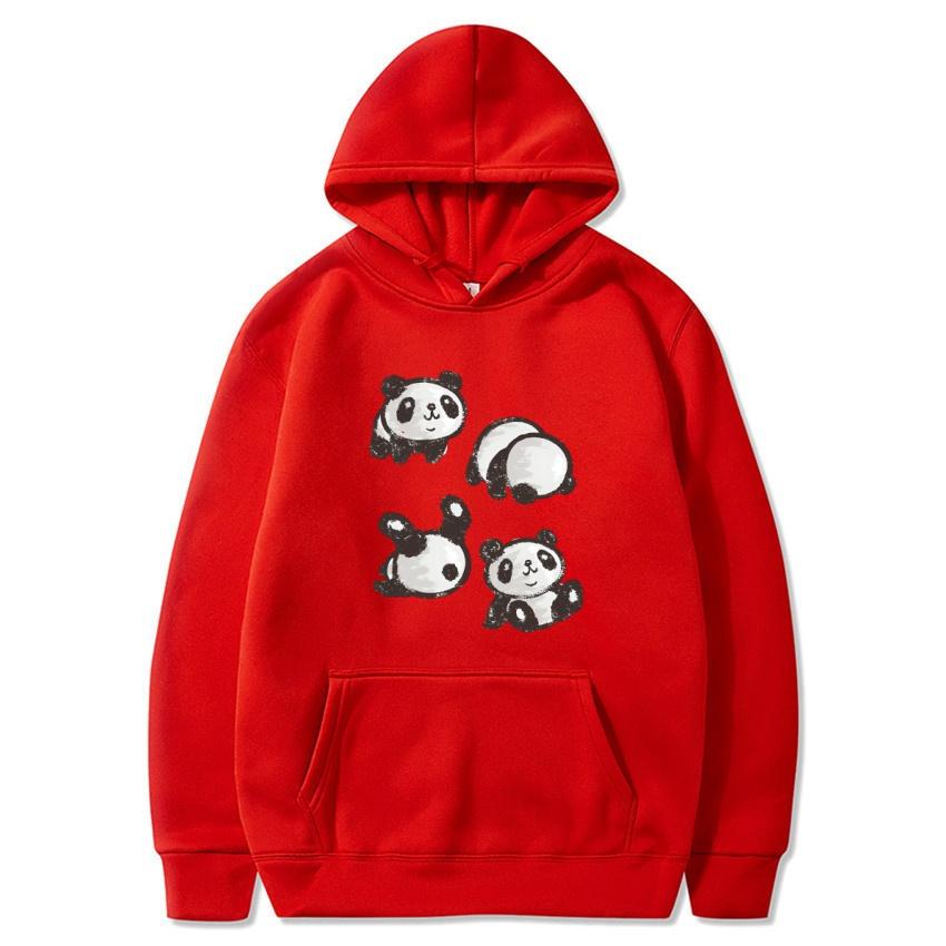 Autumn and Winter Chinese Panda Cartoon Printed Hoodie Classic Style College Style Men's and Women's Hoodies Daily Warm