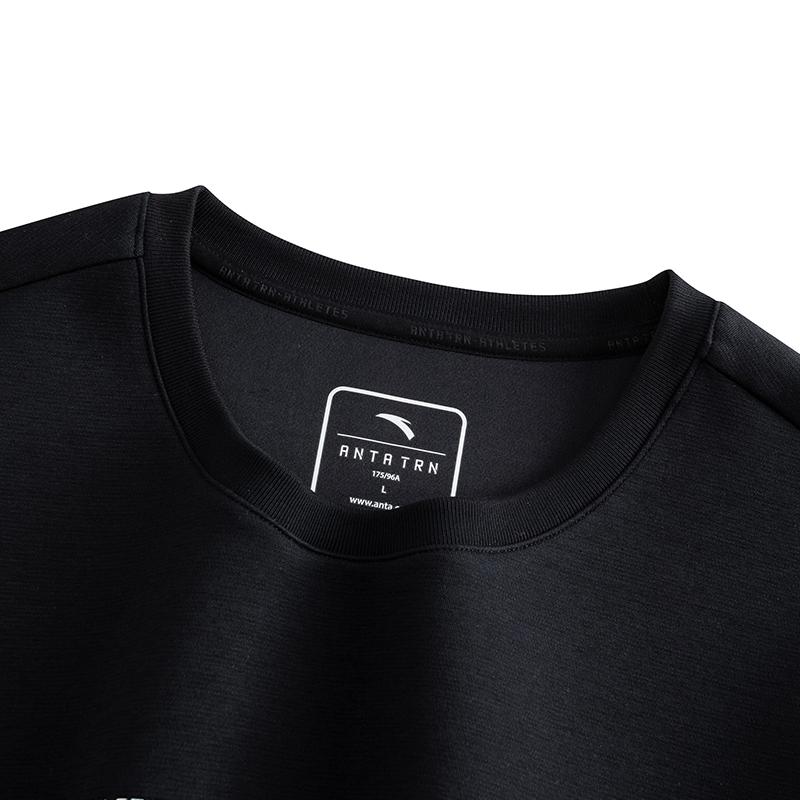 Anta Casual Comfortable Simple Universal Pullover Round Neck Sweatshirt Men sweatshirt Basic-Black 152537705-3