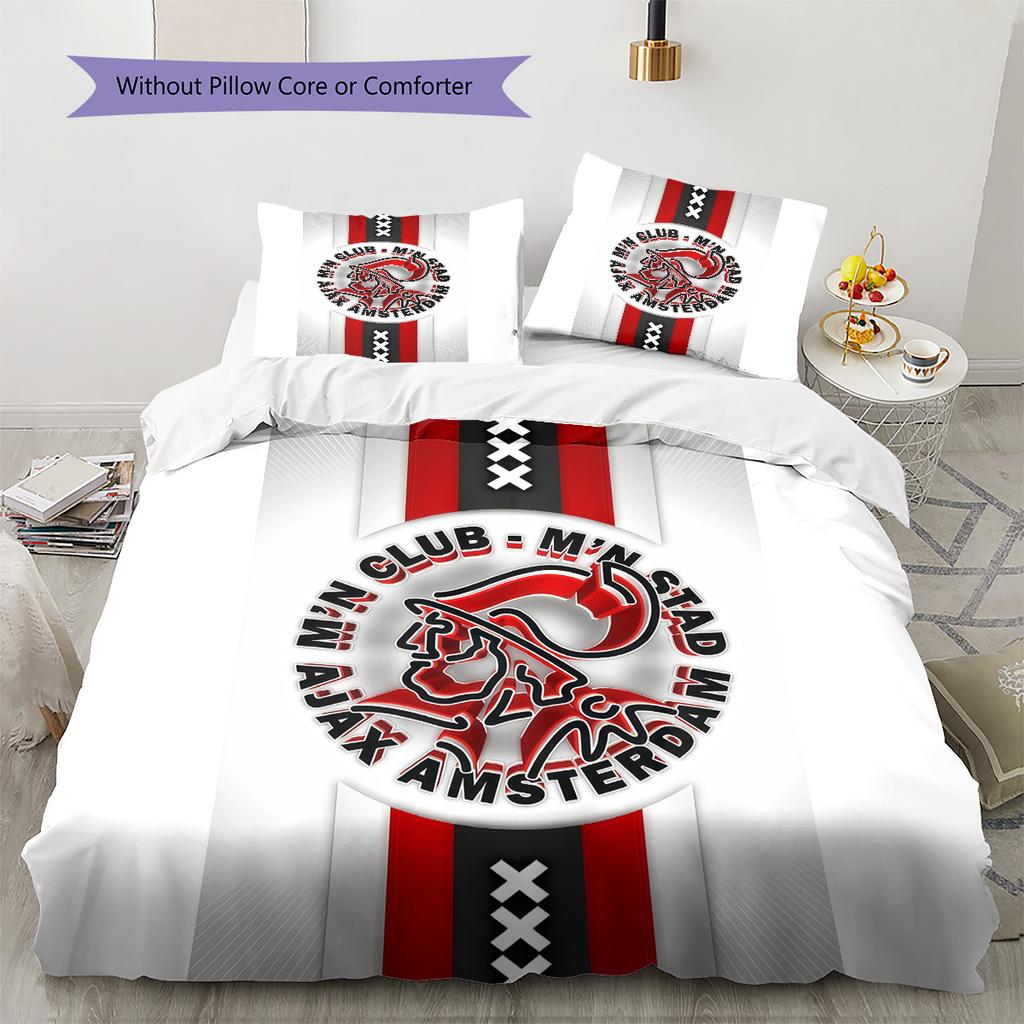 AFC Ajax Pattern Bedding Quilt Set Home Decoration Gift (1 * Duvet Cover + 2 * Pillowcase Without Core)