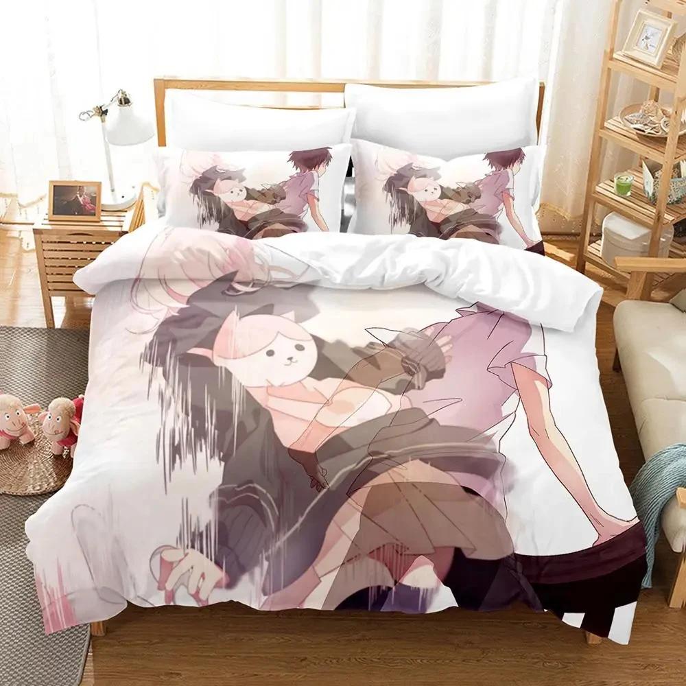 Danganronpa V3 Duvet Cover Set for Adults Boys 3 Piece Cartoon Anime Bedding Set Bedroom Y2k Quilt Cover Pillowcase